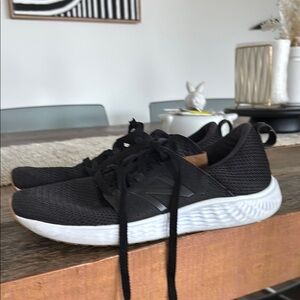 Black Athletic Sneakers with White Soles